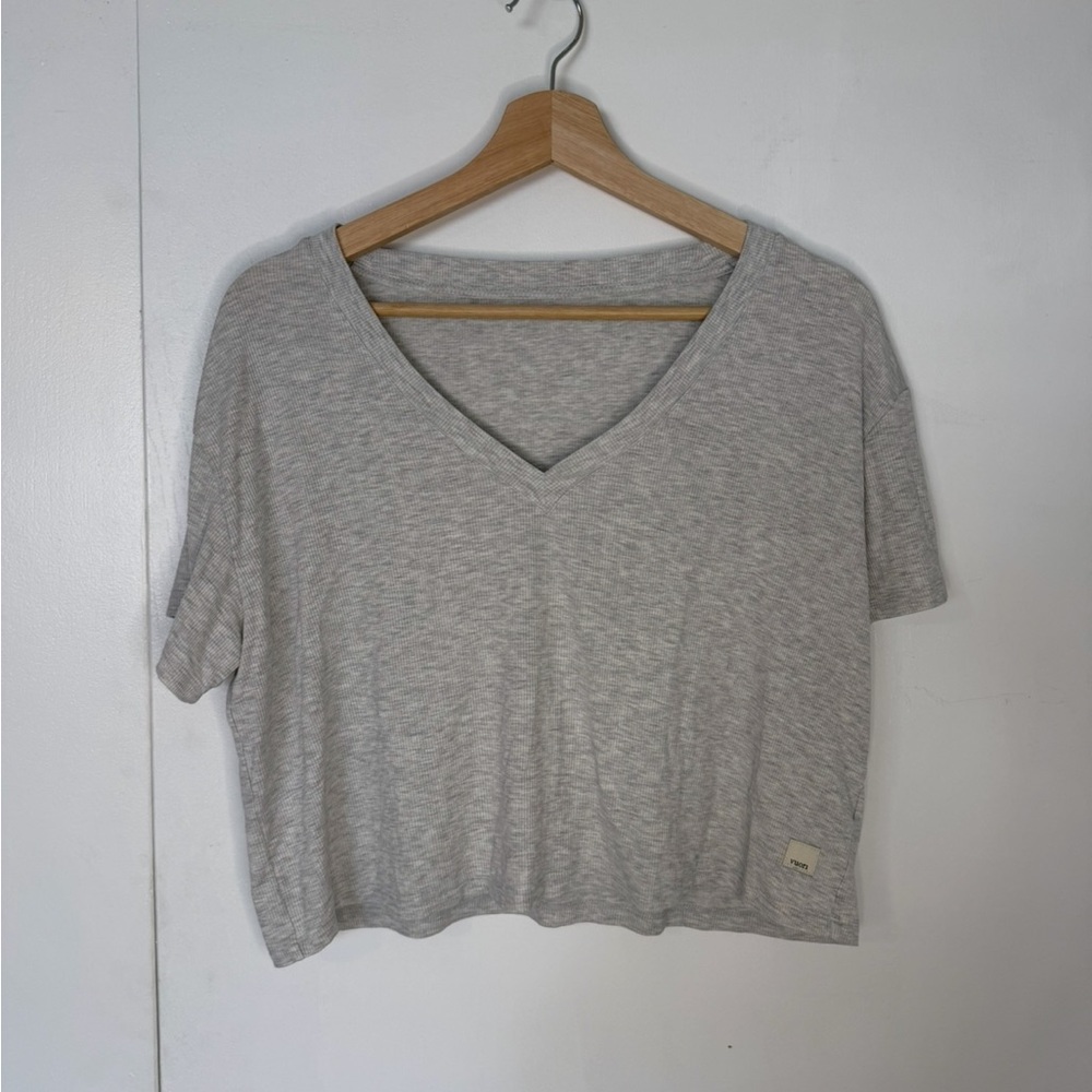 Vuori grey ribbed loose fit top